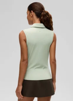 Hip Length Slim Fit Sleeveless Polo