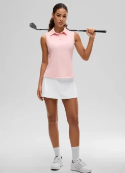Hip Length Slim Fit Sleeveless Polo