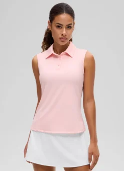 Hip Length Slim Fit Sleeveless Polo
