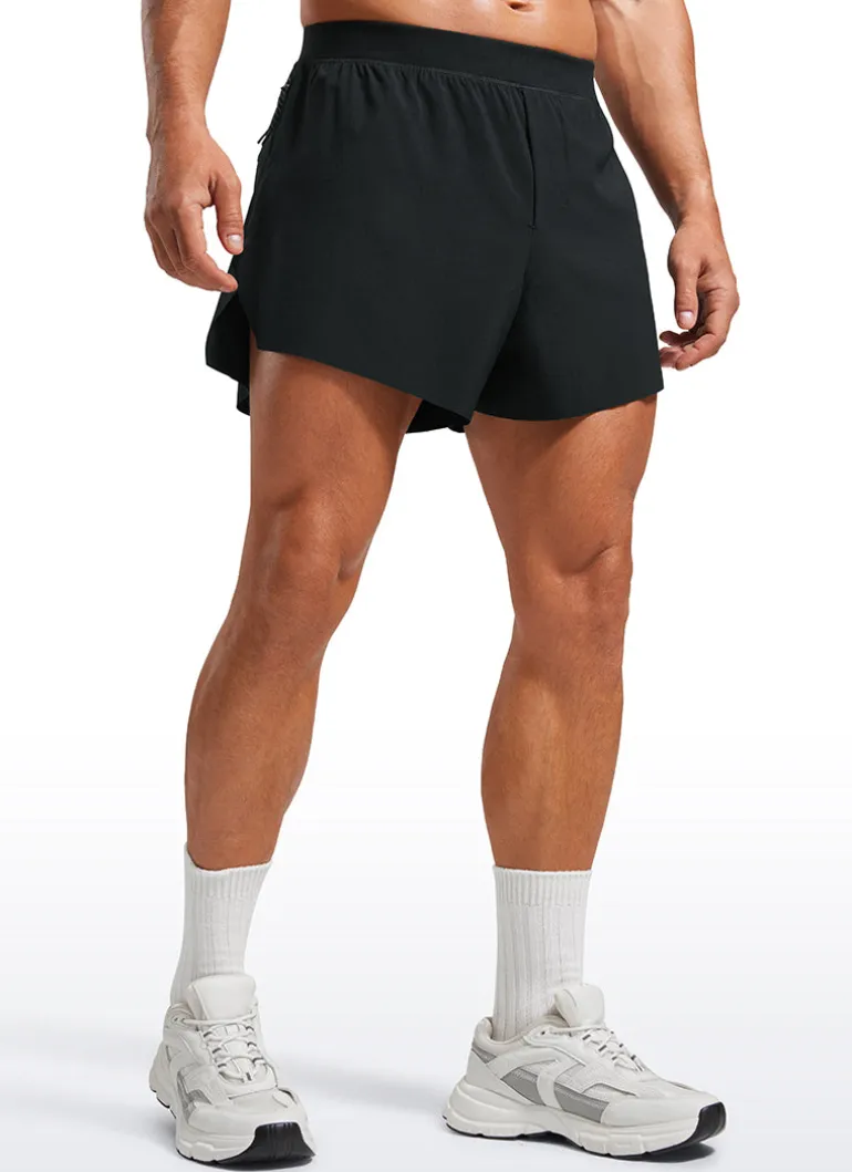 2 in 1 Side Split Dolphin Shorts 4'' with Pockets