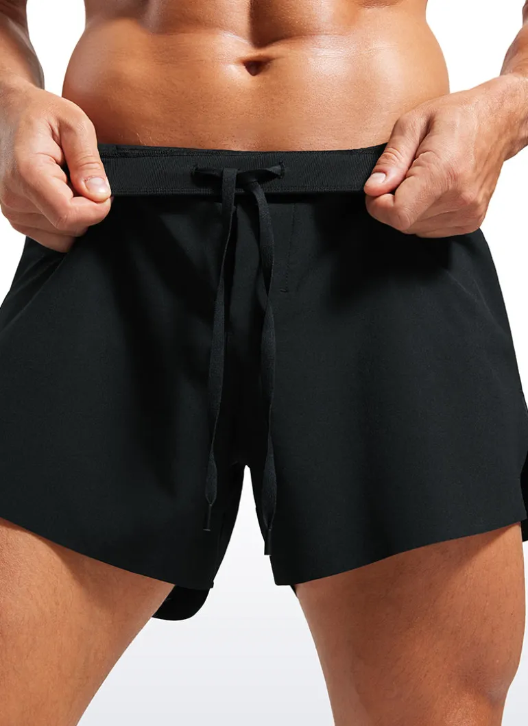 2 in 1 Side Split Dolphin Shorts 4'' with Pockets