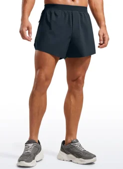 2 in 1 Side Split Dolphin Shorts 4'' with Pockets