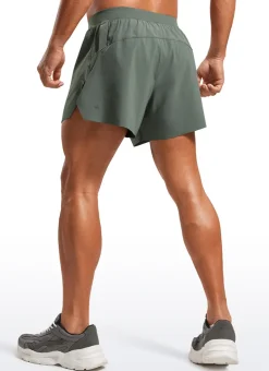 2 in 1 Side Split Dolphin Shorts 4'' with Pockets