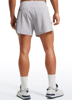 2 in 1 Side Split Dolphin Shorts 4'' with Pockets