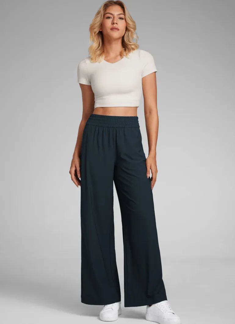 Lightweight Drapey Wide Leg Casual Pant 28"