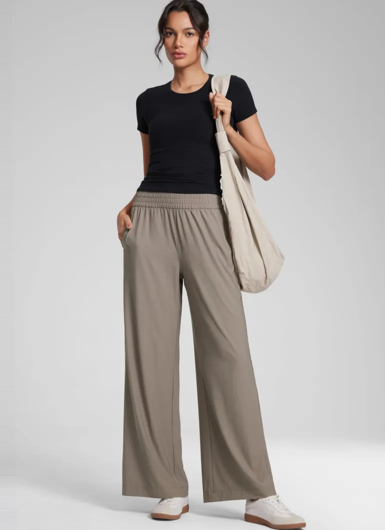 Lightweight Drapey Wide Leg Casual Pant 28"