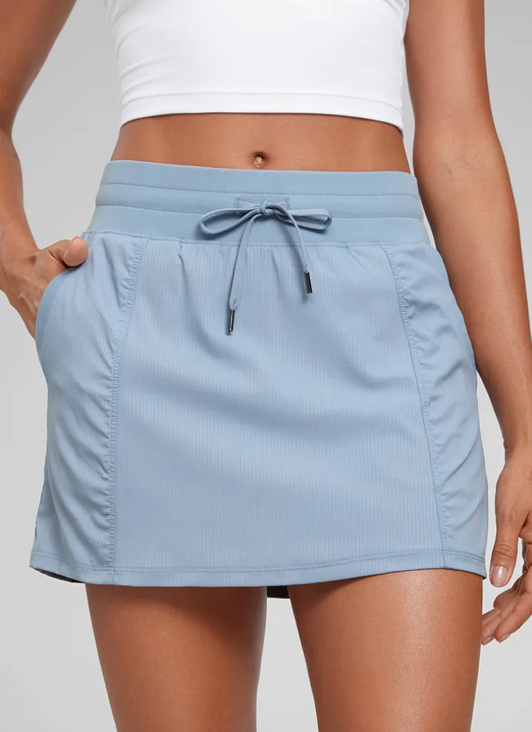 Lightweight High Rise Skirts Drawstring Skirt