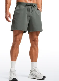 Lightweight Stretchy Athletic Workout Shorts with Zipper Pocket 5''