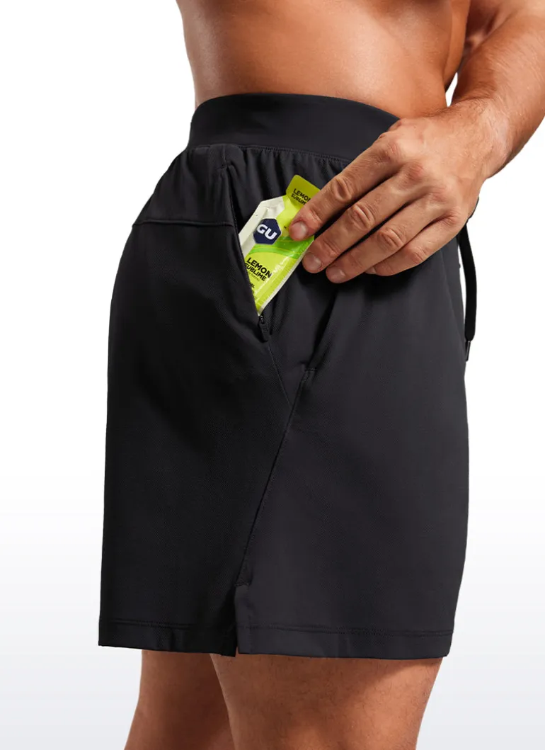 Lightweight Stretchy Athletic Workout Shorts with Zipper Pocket 5''