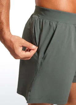 Lightweight Stretchy Athletic Workout Shorts with Zipper Pocket 5''