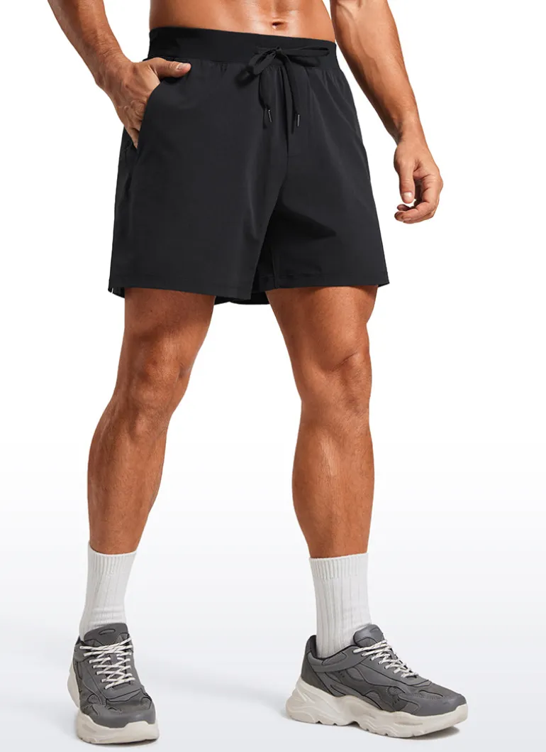 Lightweight Stretchy Athletic Workout Shorts with Zipper Pocket 5''