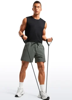 Lightweight Stretchy Athletic Workout Shorts with Zipper Pocket 5''
