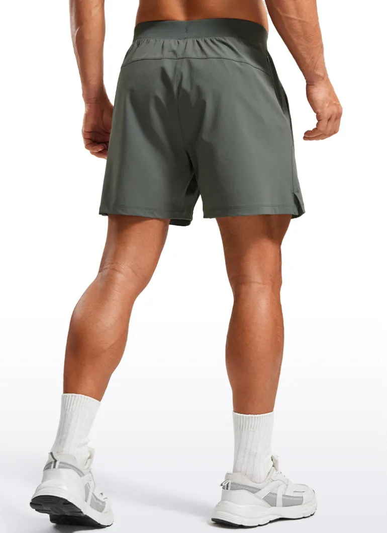 Lightweight Stretchy Athletic Workout Shorts with Zipper Pocket 5''