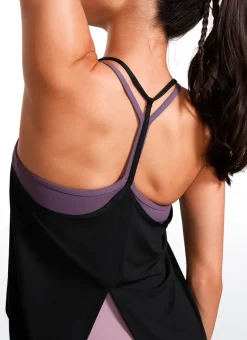 Lightweight Tie Back Halter V Neck Tank