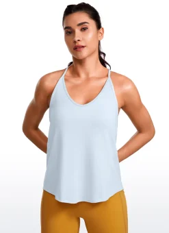 Lightweight Tie Back Halter V Neck Tank