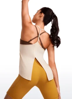 Lightweight Tie Back Halter V Neck Tank