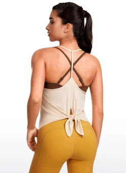 Lightweight Tie Back Halter V Neck Tank