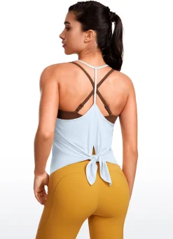 Lightweight Tie Back Halter V Neck Tank
