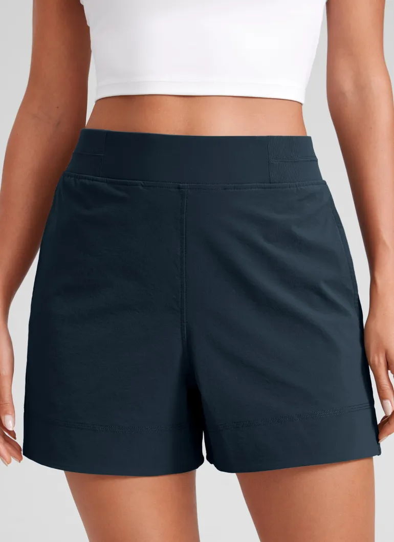 Linerless High Rise V Slit Pocket Shorts 4"