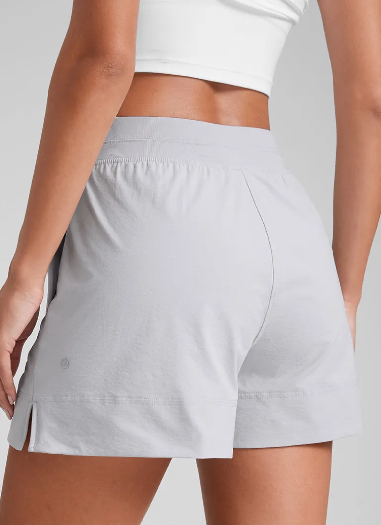 Linerless High Rise V Slit Pocket Shorts 4"