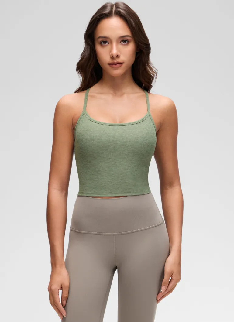 Low Cut U Neck Y Back Shelf Bra Tank