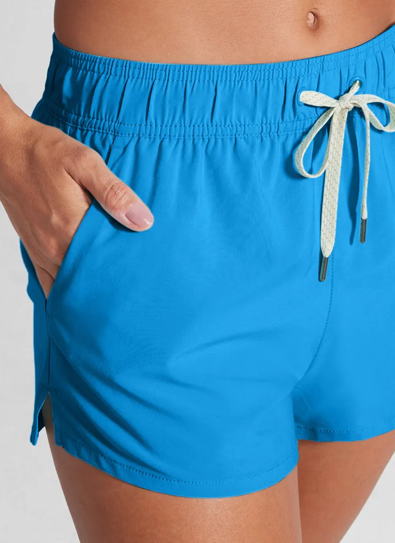 Mid Rise Side Splits Liner Pocket Shorts 3"