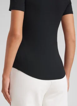 Modal Crew Neck Ribbed Short Sleeve