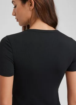 Modal Crew Neck Ribbed Short Sleeve