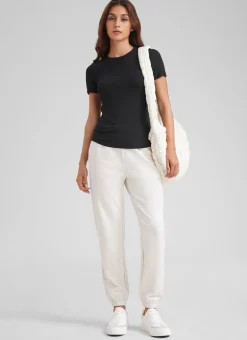 Modal Crew Neck Ribbed Short Sleeve