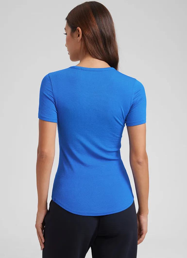 Modal Crew Neck Ribbed Short Sleeve