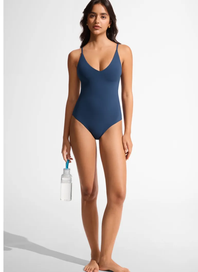 Nexfeel V Neck One Piece Swimsuit