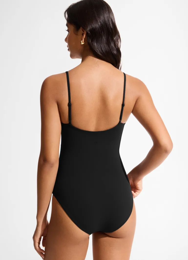 Nexfeel V Neck One Piece Swimsuit