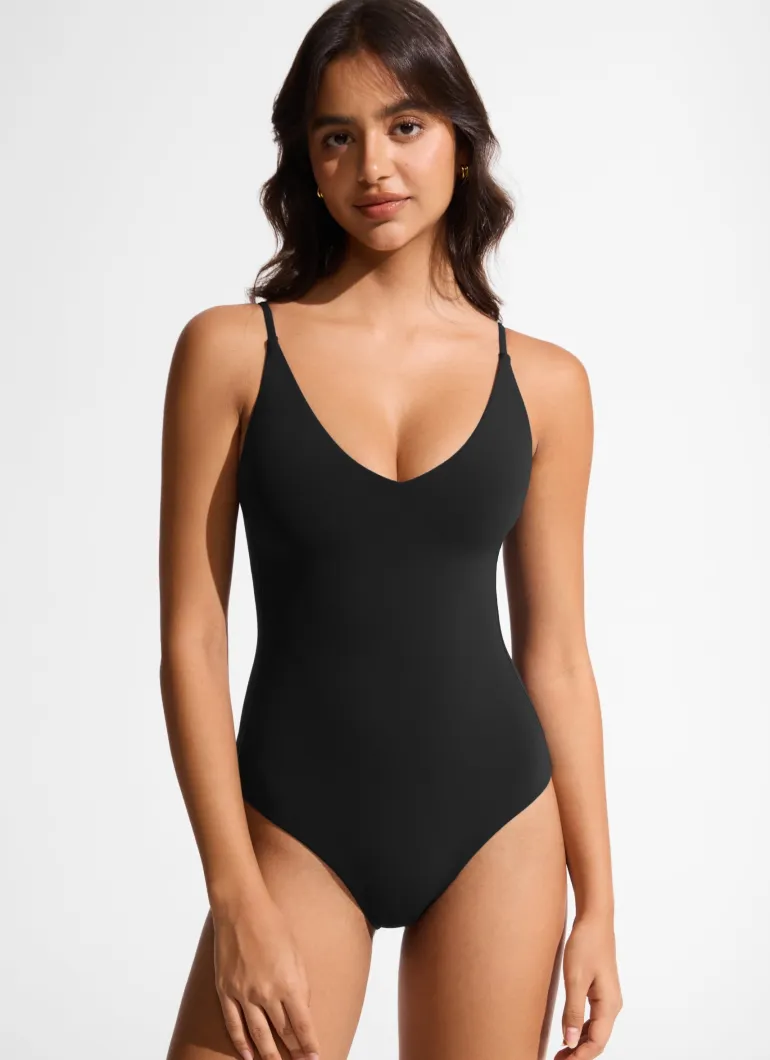 Nexfeel V Neck One Piece Swimsuit