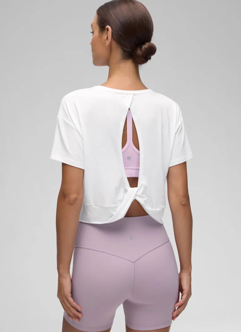 Open Back Cropped Short Sleeve