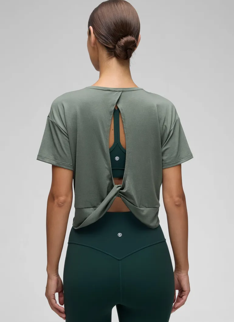 Open Back Cropped Short Sleeve