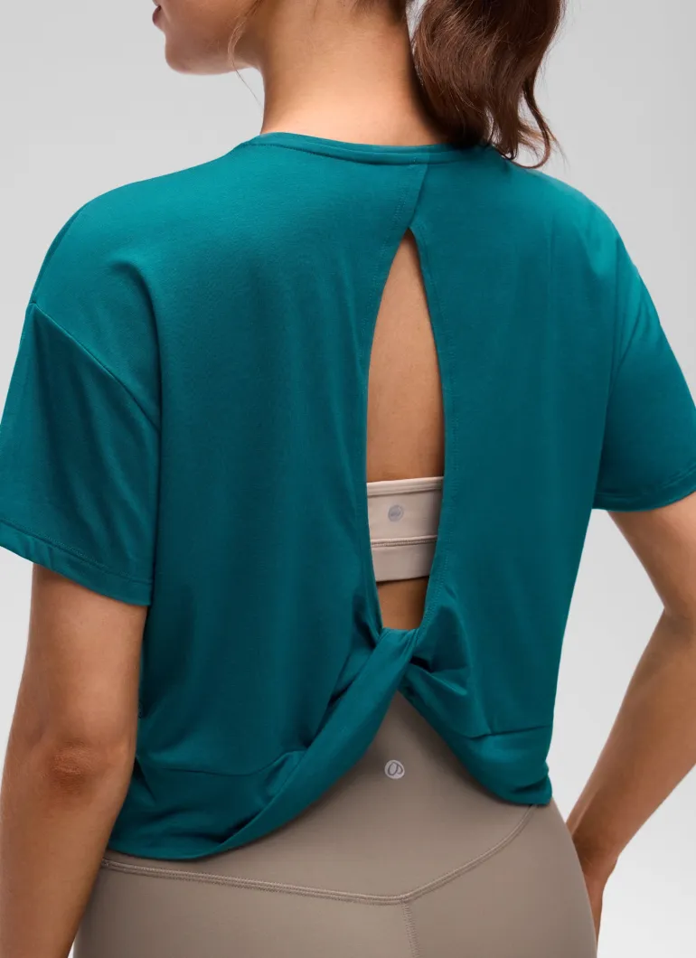 Open Back Cropped Short Sleeve