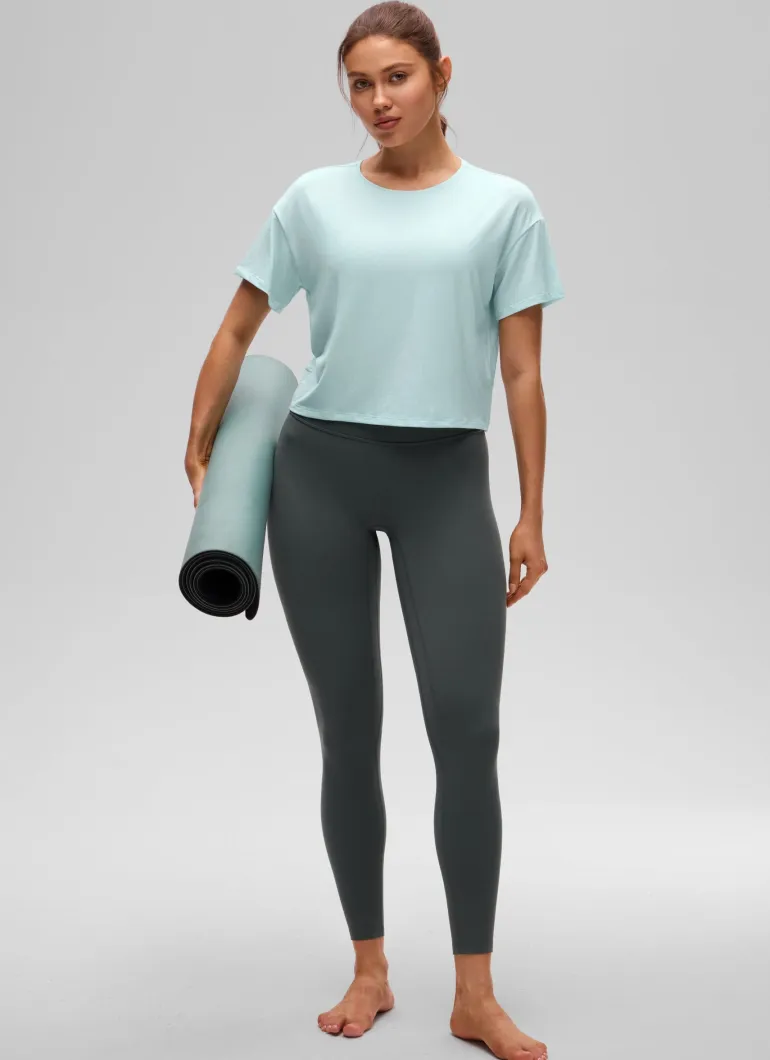Open Back Cropped Short Sleeve