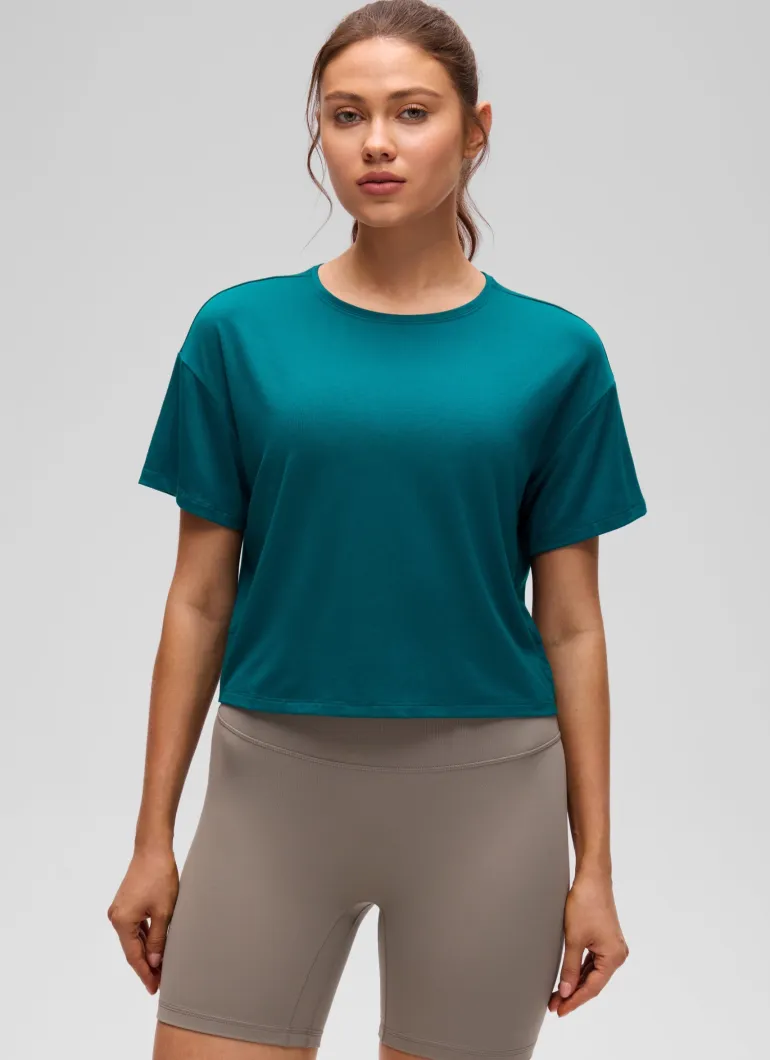 Open Back Cropped Short Sleeve