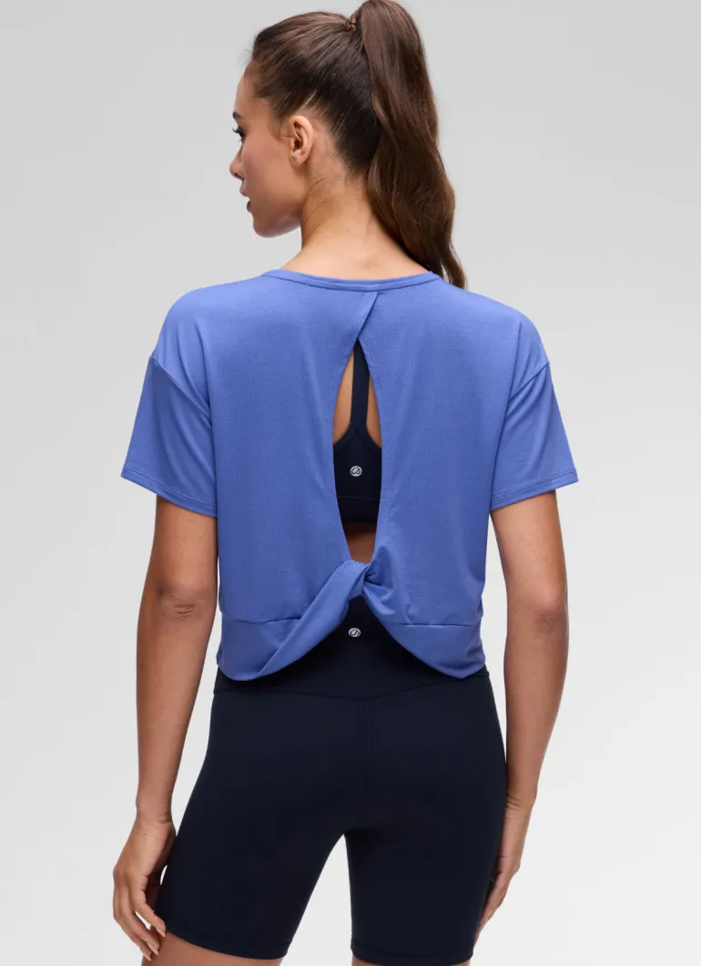 Open Back Cropped Short Sleeve
