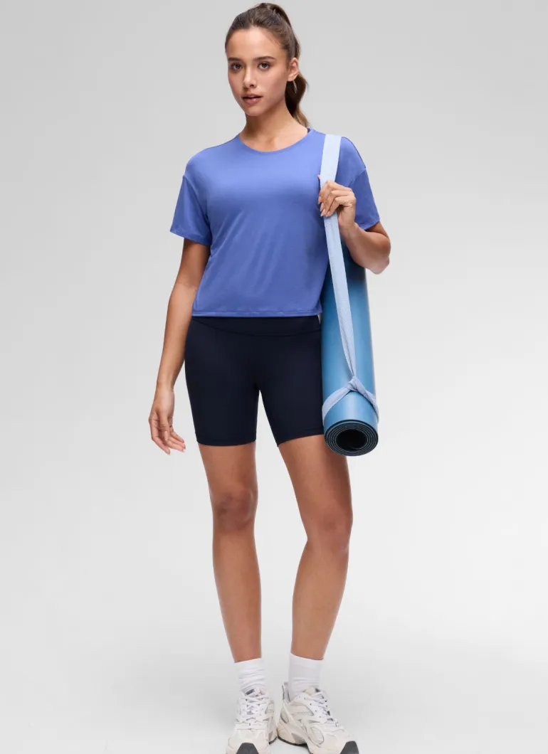 Open Back Cropped Short Sleeve