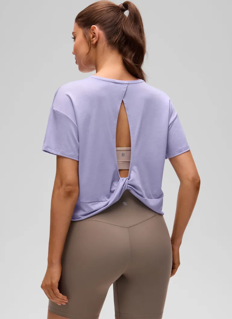 Open Back Cropped Short Sleeve
