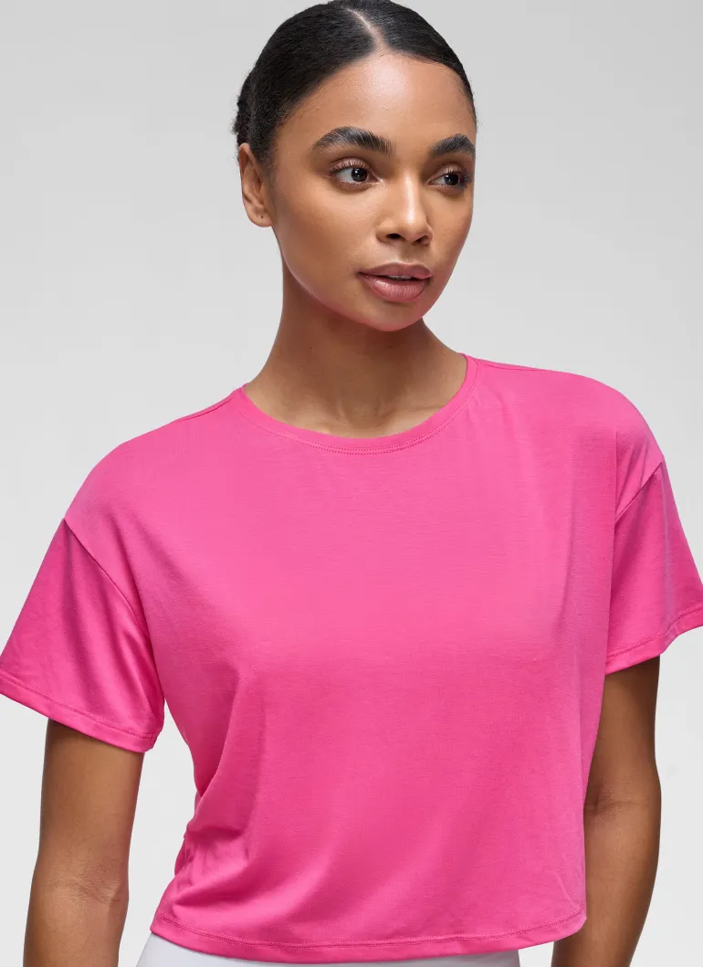 Open Back Cropped Short Sleeve