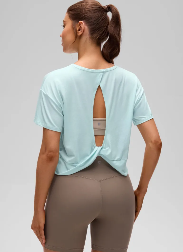Open Back Cropped Short Sleeve