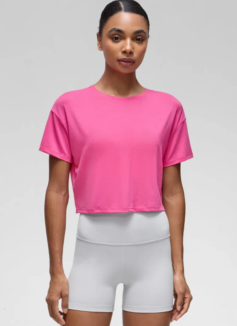 Open Back Cropped Short Sleeve