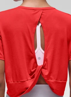 Open Back Cropped Short Sleeve