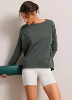 Pima Cotton Boat Neck Long Sleeve