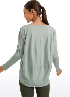 Pima Cotton Boat Neck Long Sleeve