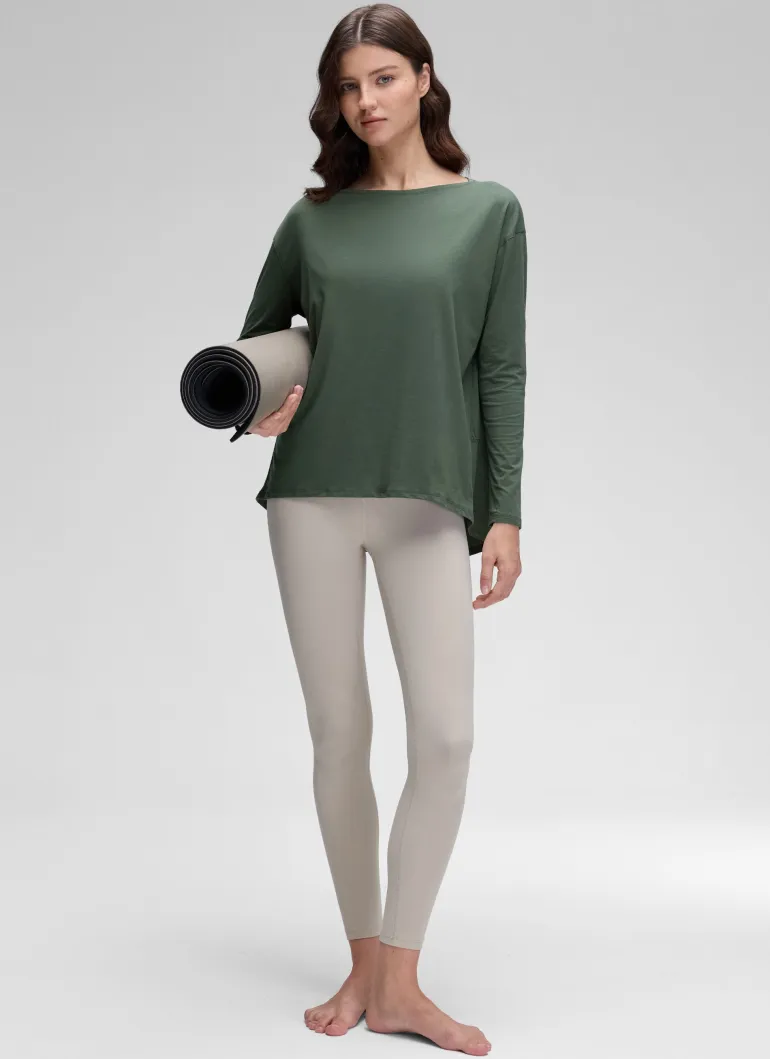 Pima Cotton Boat Neck Long Sleeve