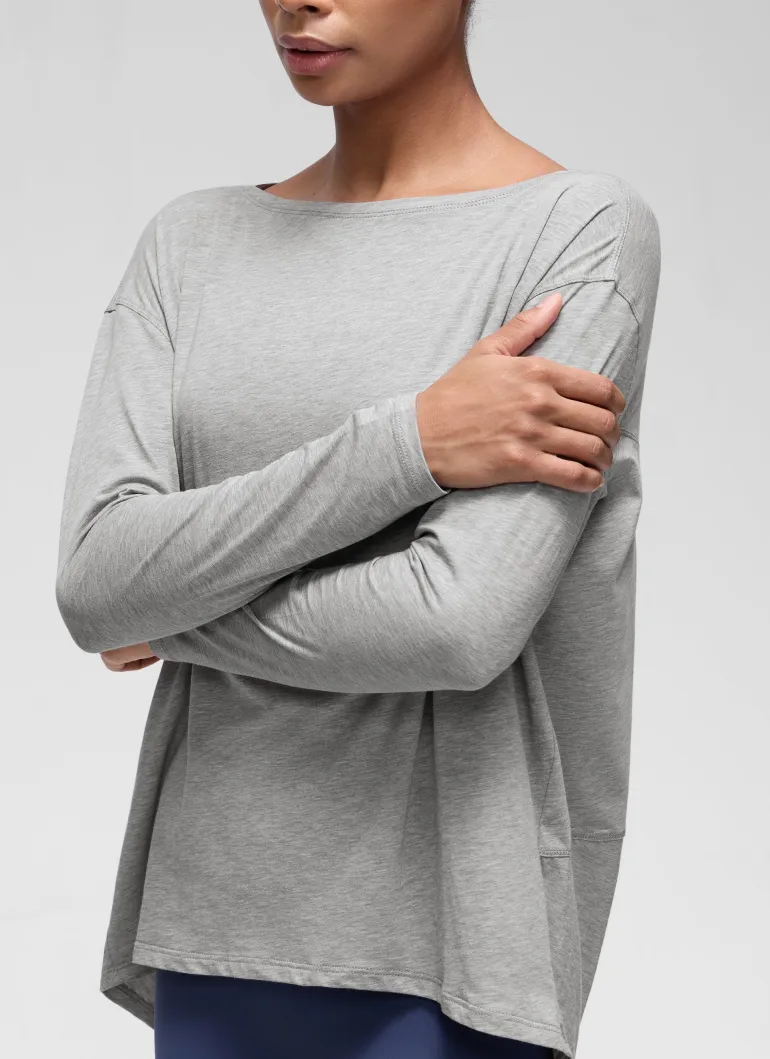 Pima Cotton Boat Neck Long Sleeve