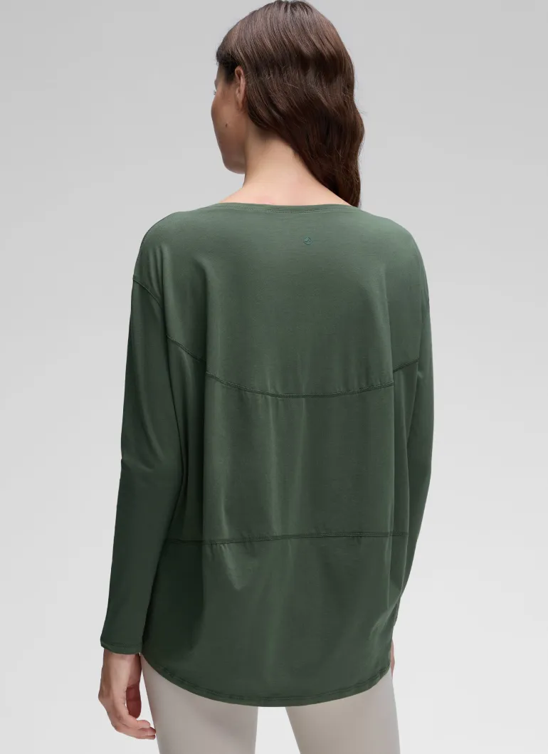Pima Cotton Boat Neck Long Sleeve